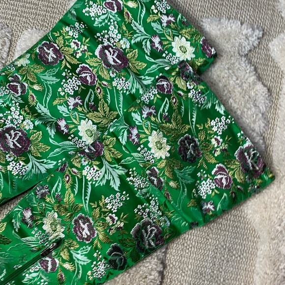 PRETTYLITTLETHING Green Floral Oriental Thigh High Boot - Picture 4 of 12